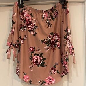 ⭐️No Boundaries Pink Floral Off-Shoulder Blouse